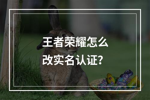 王者荣耀怎么改实名认证？