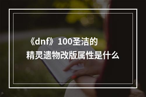 《dnf》100圣洁的精灵遗物改版属性是什么