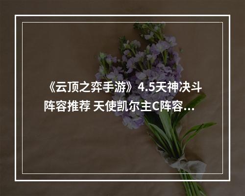 《云顶之弈手游》4.5天神决斗阵容推荐 天使凯尔主C阵容出装搭配