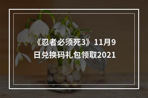 《忍者必须死3》11月9日兑换码礼包领取2021