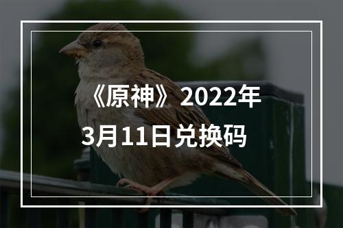 《原神》2022年3月11日兑换码