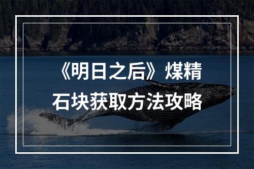 《明日之后》煤精石块获取方法攻略