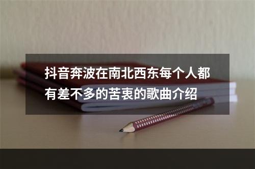 抖音奔波在南北西东每个人都有差不多的苦衷的歌曲介绍