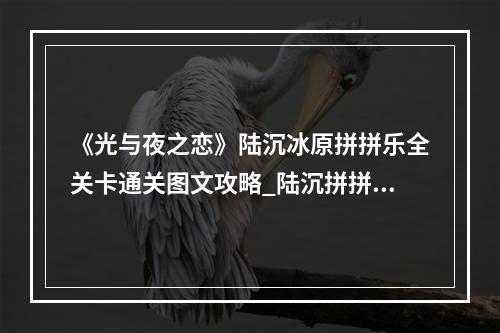 《光与夜之恋》陆沉冰原拼拼乐全关卡通关图文攻略_陆沉拼拼乐拼图攻略