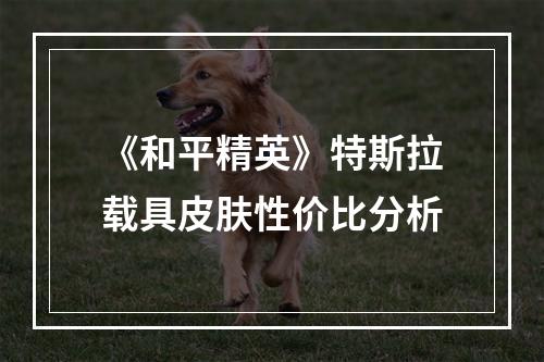 《和平精英》特斯拉载具皮肤性价比分析