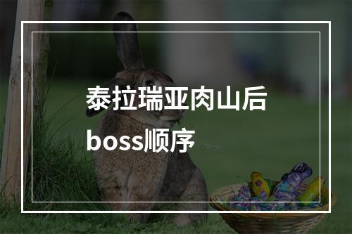 泰拉瑞亚肉山后boss顺序