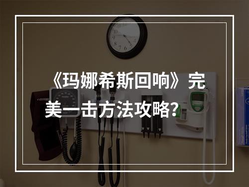 《玛娜希斯回响》完美一击方法攻略？