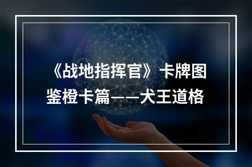 《战地指挥官》卡牌图鉴橙卡篇——犬王道格