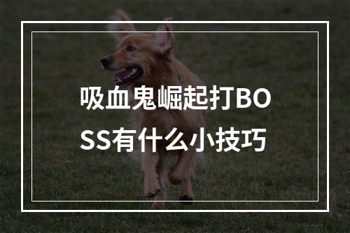 吸血鬼崛起打BOSS有什么小技巧