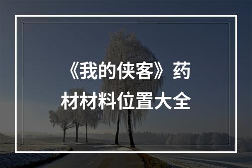 《我的侠客》药材材料位置大全