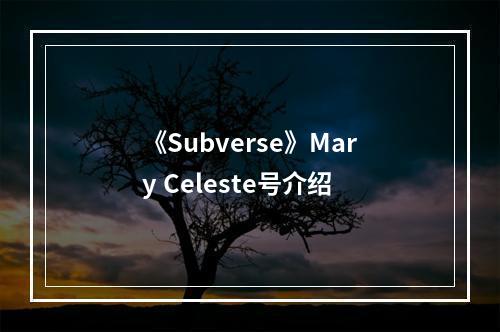 《Subverse》Mary Celeste号介绍