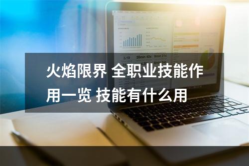 火焰限界 全职业技能作用一览 技能有什么用