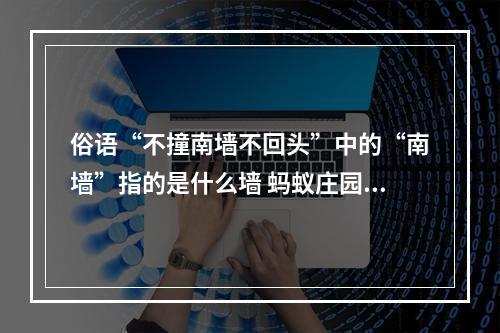 俗语“不撞南墙不回头”中的“南墙”指的是什么墙 蚂蚁庄园今日答案1月15日