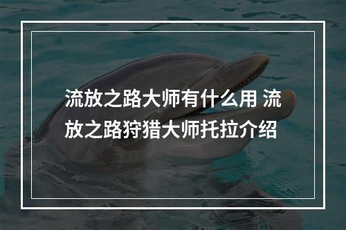 流放之路大师有什么用 流放之路狩猎大师托拉介绍