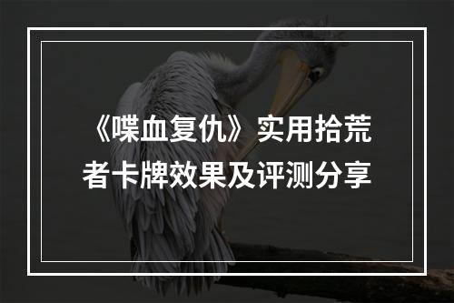 《喋血复仇》实用拾荒者卡牌效果及评测分享