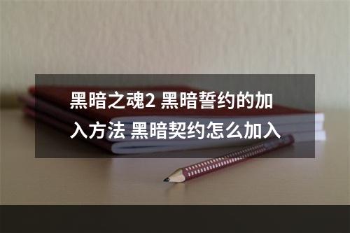 黑暗之魂2 黑暗誓约的加入方法 黑暗契约怎么加入