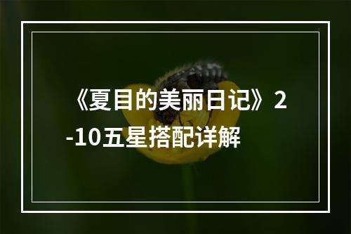 《夏目的美丽日记》2-10五星搭配详解