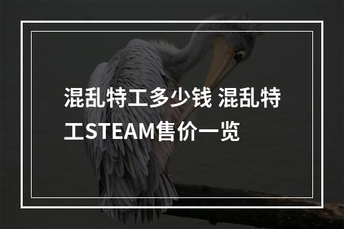 混乱特工多少钱 混乱特工STEAM售价一览