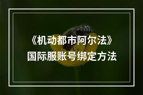 《机动都市阿尔法》国际服账号绑定方法