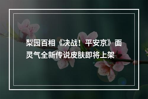 梨园百相《决战！平安京》面灵气全新传说皮肤即将上架