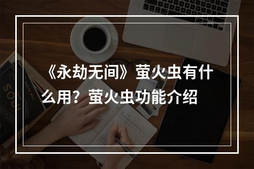 《永劫无间》萤火虫有什么用？萤火虫功能介绍