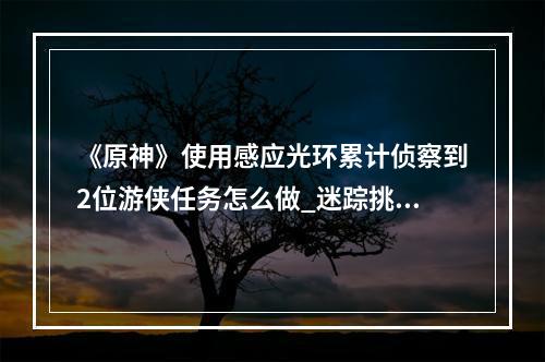 《原神》使用感应光环累计侦察到2位游侠任务怎么做_迷踪挑战使用感应光环累计侦察到2位游侠