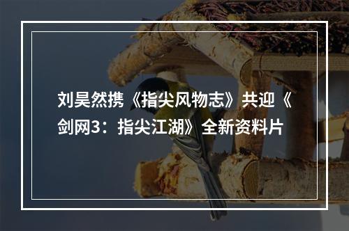 刘昊然携《指尖风物志》共迎《剑网3：指尖江湖》全新资料片