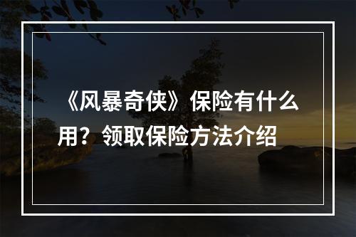 《风暴奇侠》保险有什么用？领取保险方法介绍