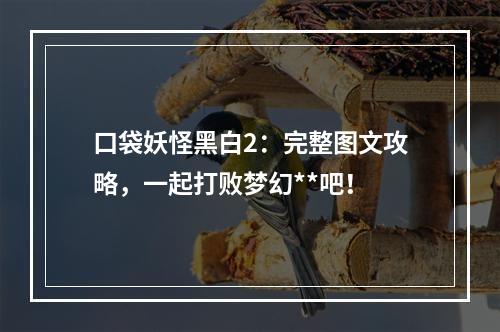 口袋妖怪黑白2：完整图文攻略，一起打败梦幻**吧！