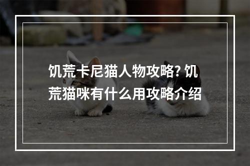 饥荒卡尼猫人物攻略? 饥荒猫咪有什么用攻略介绍