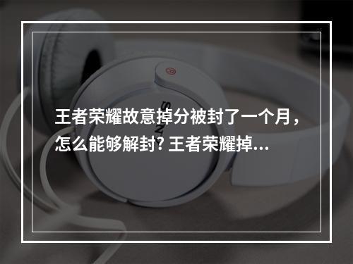 王者荣耀故意掉分被封了一个月，怎么能够解封? 王者荣耀掉分怎么避免封号攻略详解