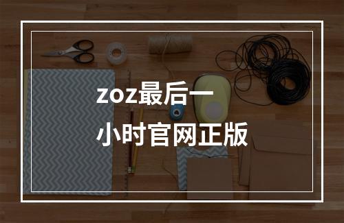 zoz最后一小时官网正版