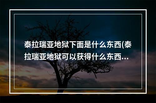 泰拉瑞亚地狱下面是什么东西(泰拉瑞亚地狱可以获得什么东西)