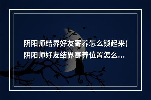 阴阳师结界好友寄养怎么锁起来(阴阳师好友结界寄养位置怎么有两个)