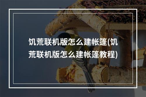 饥荒联机版怎么建帐篷(饥荒联机版怎么建帐篷教程)