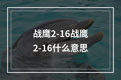 战鹰2-16战鹰2-16什么意思