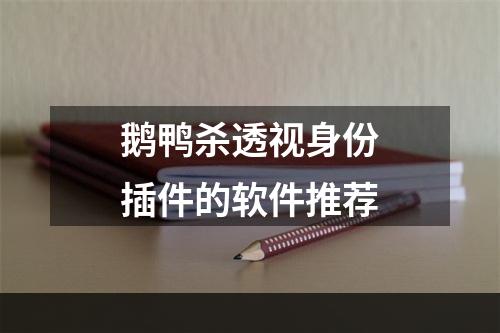 鹅鸭杀透视身份插件的软件推荐