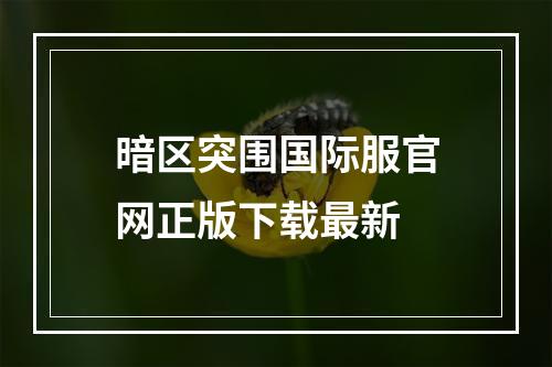 暗区突围国际服官网正版下载最新