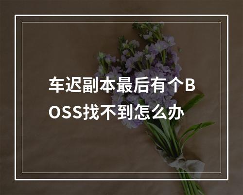 车迟副本最后有个BOSS找不到怎么办