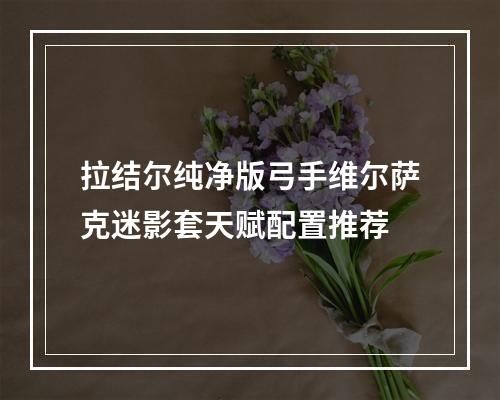 拉结尔纯净版弓手维尔萨克迷影套天赋配置推荐