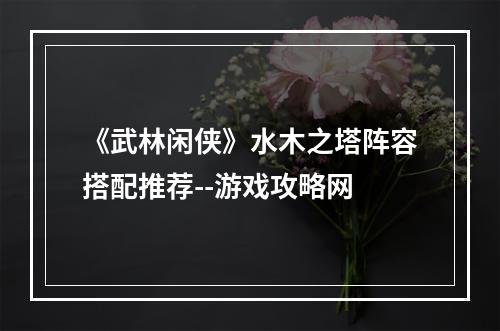 《武林闲侠》水木之塔阵容搭配推荐--游戏攻略网