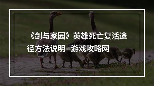 《剑与家园》英雄死亡复活途径方法说明--游戏攻略网