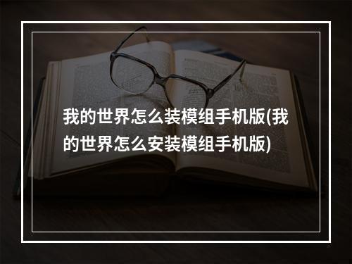 我的世界怎么装模组手机版(我的世界怎么安装模组手机版)