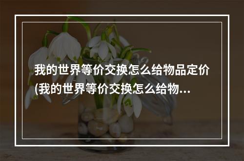 我的世界等价交换怎么给物品定价(我的世界等价交换怎么给物品定价格1122)