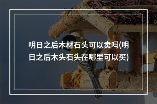 明日之后木材石头可以卖吗(明日之后木头石头在哪里可以买)