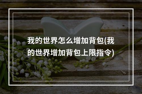 我的世界怎么增加背包(我的世界增加背包上限指令)