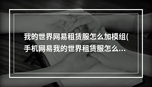 我的世界网易租赁服怎么加模组(手机网易我的世界租赁服怎么加自己的mod)