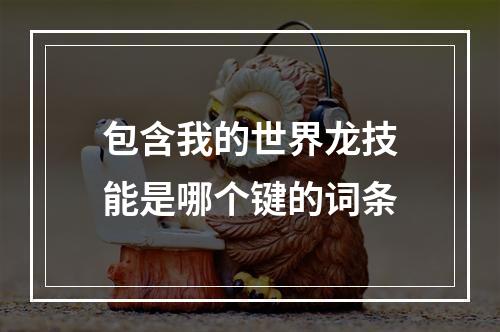 包含我的世界龙技能是哪个键的词条