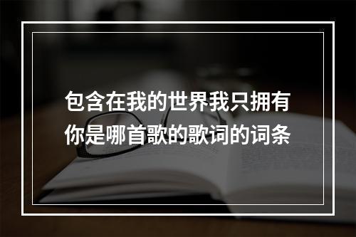 包含在我的世界我只拥有你是哪首歌的歌词的词条