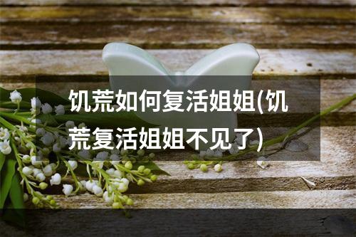 饥荒如何复活姐姐(饥荒复活姐姐不见了)